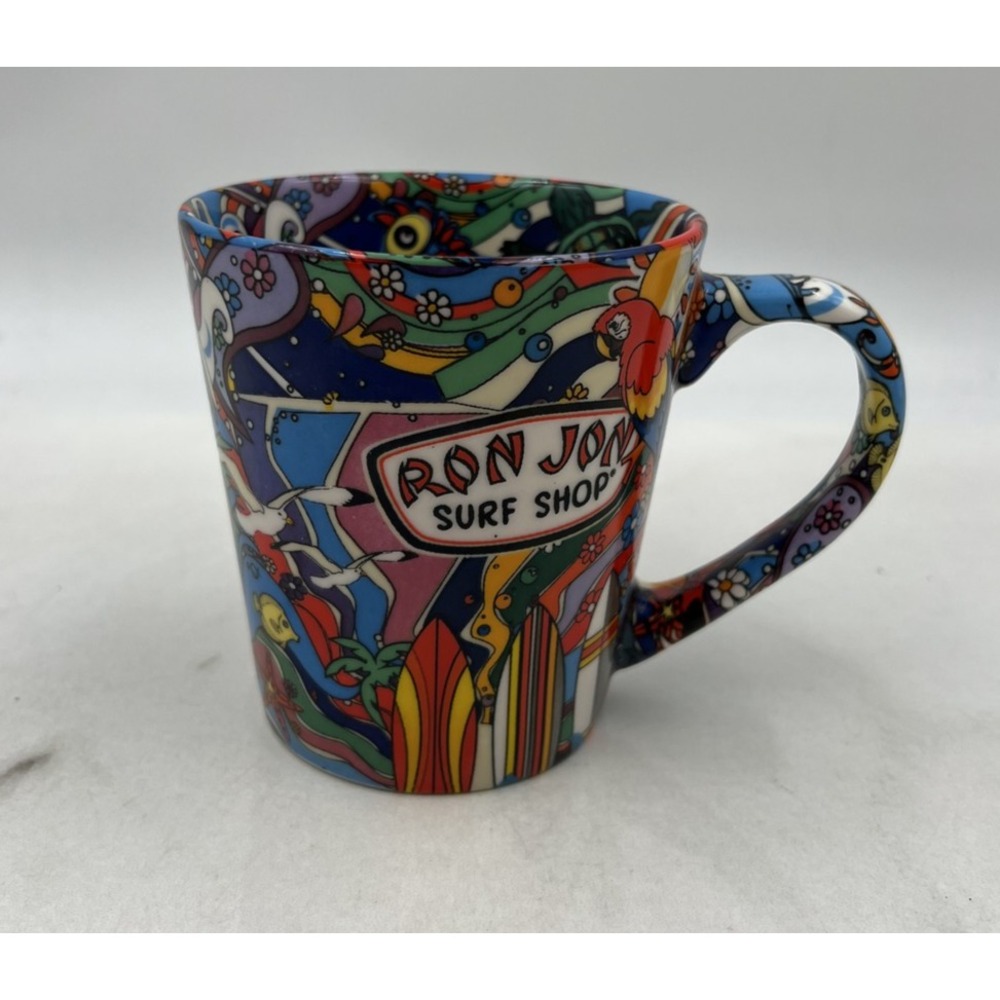 Ron Jon Surf Shop Coffee Mug Psychedelic All Over Print Multi Color Ceramic